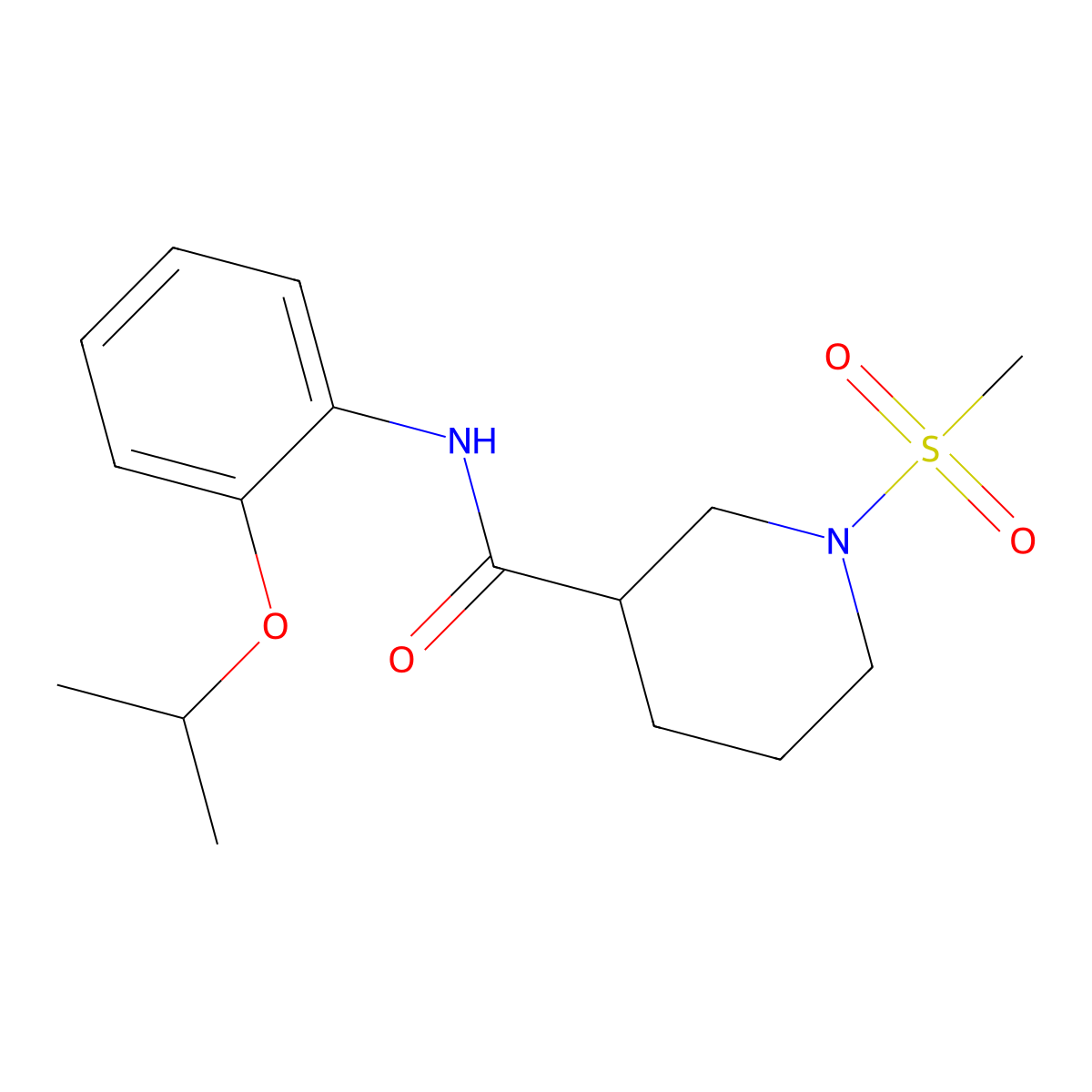 1-(methylsulfonyl)-N-[2-(propan-2-yloxy)phenyl]piperidine-3-carboxamide molecular structure, CAS 1269084-92-5