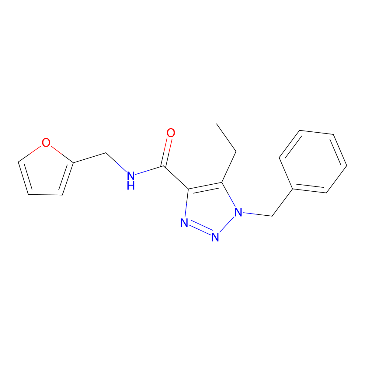1-benzyl-5-ethyl-N-(furan-2-ylmethyl)-1H-1,2,3-triazole-4-carboxamide molecular structure, CAS 1269085-11-1