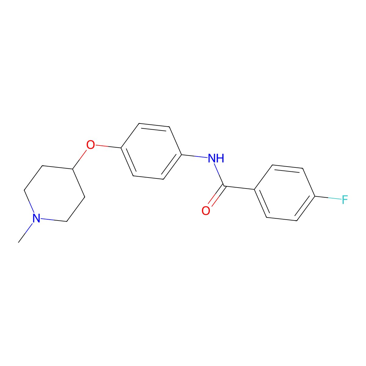 4-fluoro-N-{4-[(1-methylpiperidin-4-yl)oxy]phenyl}benzamide molecular structure, CAS 1269085-19-9
