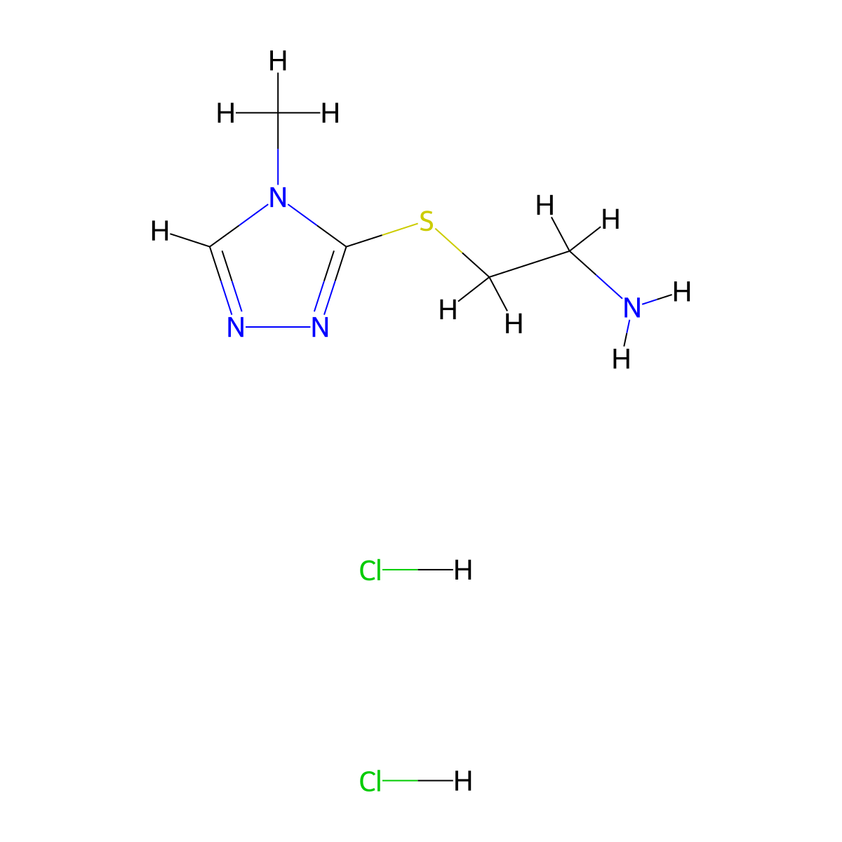 2-[(4-methyl-4H-1,2,4-triazol-3-yl)thio]ethanamine dihydrochloride molecular structure, CAS 1269087-56-0