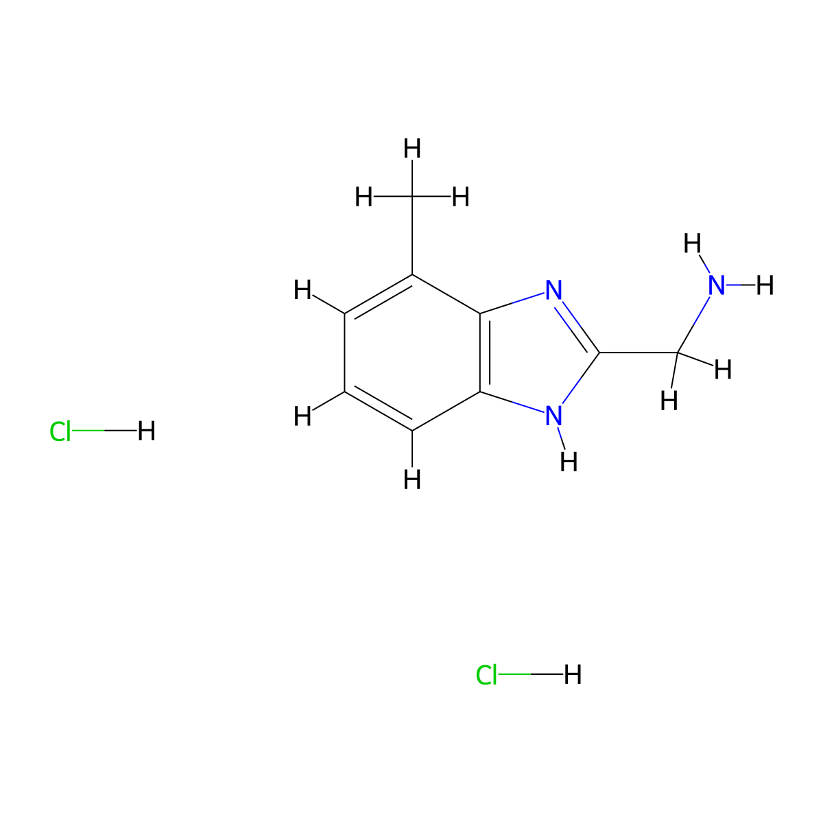 (4-Methyl-1H-benzo[d]imidazol-2-yl)methanamine dihydrochloride molecular structure, CAS 1269087-76-4