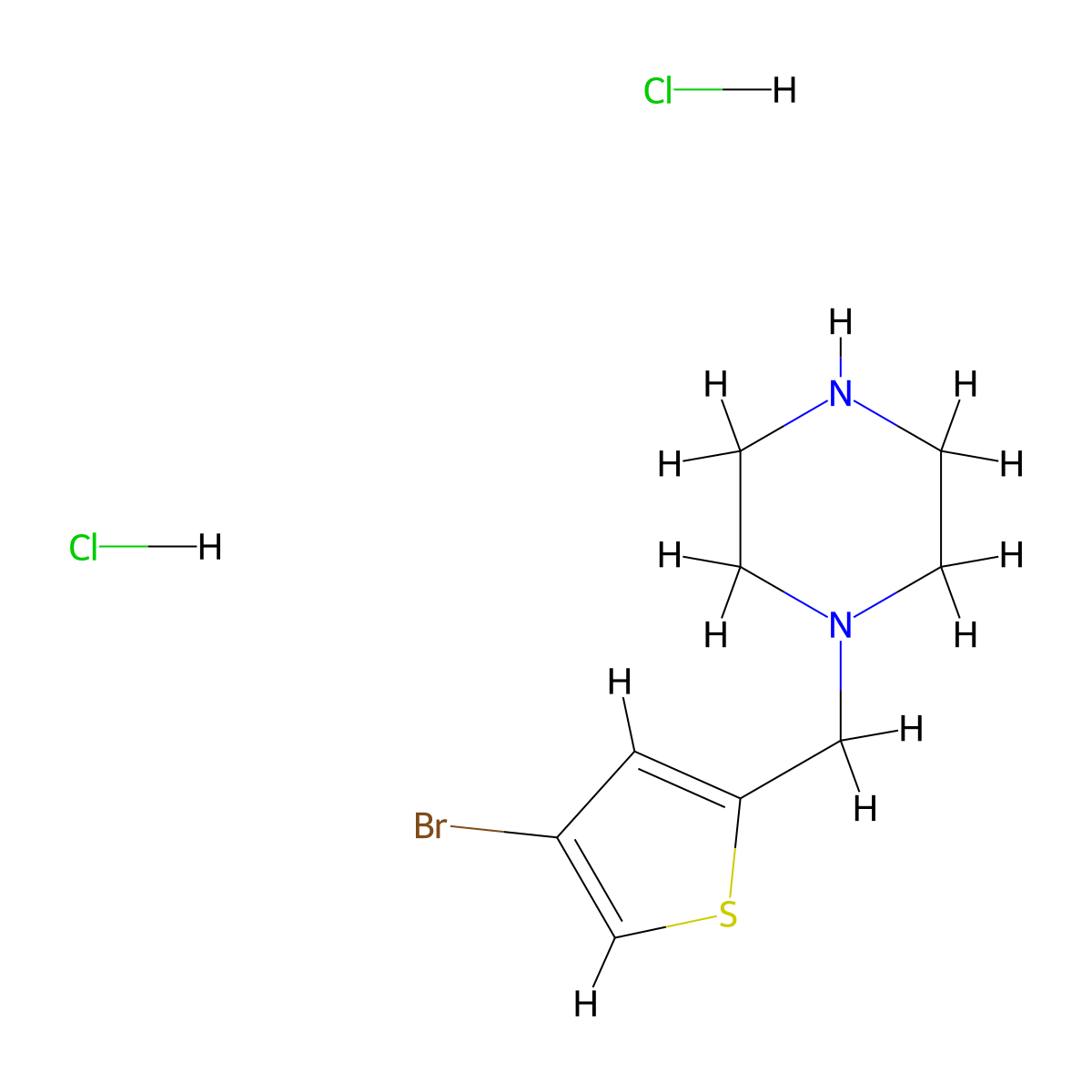 1-[(4-Bromo-2-thienyl)methyl]piperazine dihydrochloride molecular structure, CAS 1269087-79-7