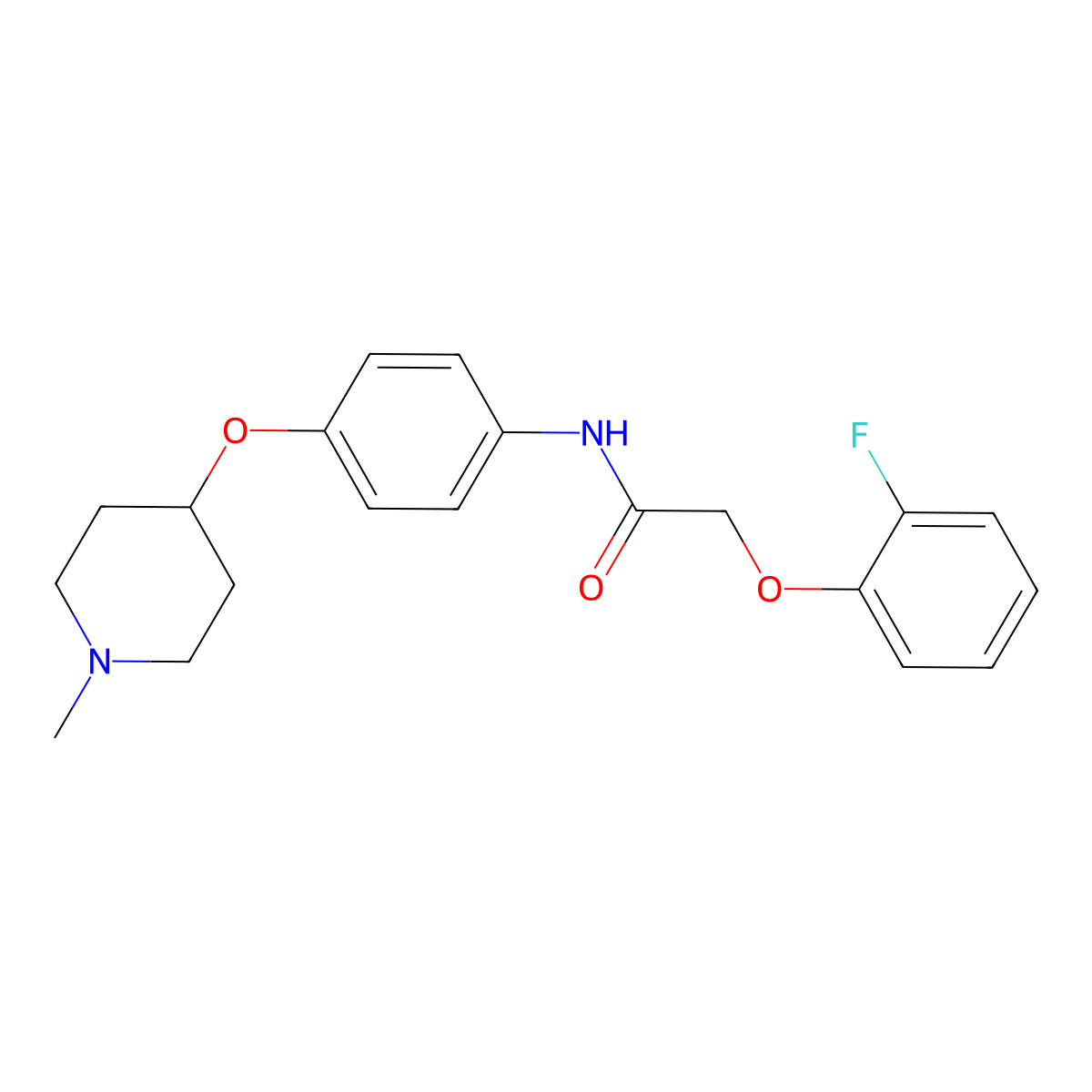 2-(2-fluorophenoxy)-N-{4-[(1-methylpiperidin-4-yl)oxy]phenyl}acetamide molecular structure, CAS 1269088-98-3