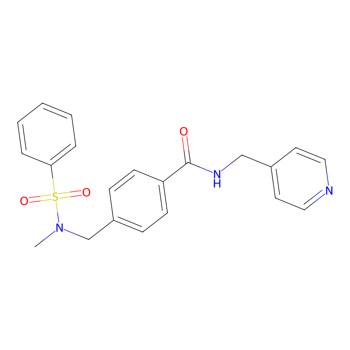 4-{[methyl(phenylsulfonyl)amino]methyl}-N-(pyridin-4-ylmethyl)benzamide molecular structure, CAS 1269089-77-1