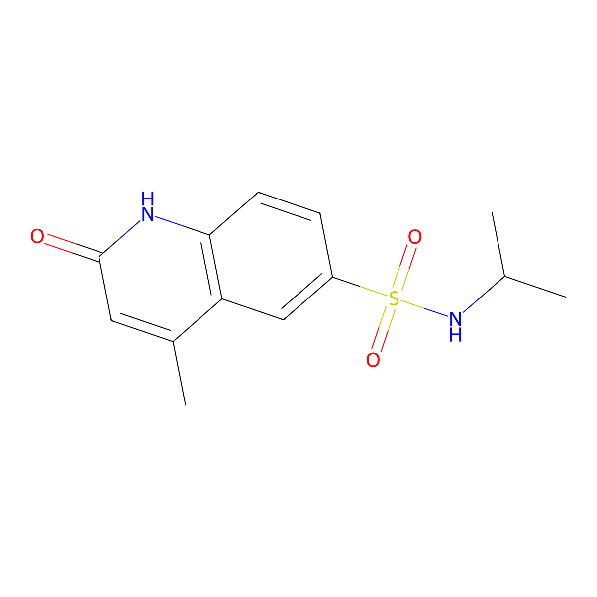 N-Isopropyl-4-methyl-2-oxo-1,2-dihydroquinoline-6-sulfonamide molecular structure, CAS 1269089-86-2
