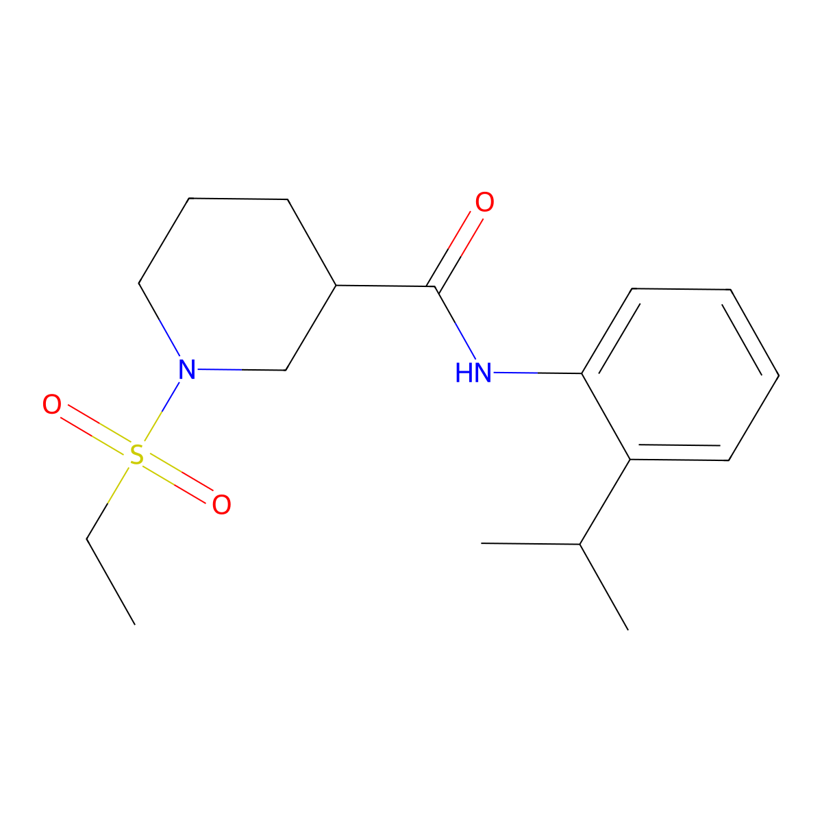 1-(ethylsulfonyl)-N-[2-(propan-2-yl)phenyl]piperidine-3-carboxamide molecular structure, CAS 1269090-01-8