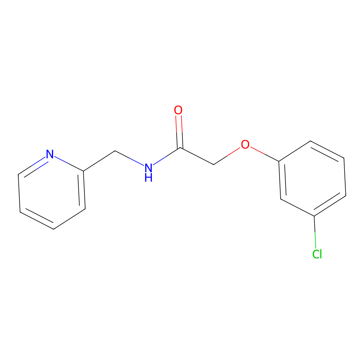 2-(3-chlorophenoxy)-N-(pyridin-2-ylmethyl)acetamide molecular structure, CAS 1269090-47-2