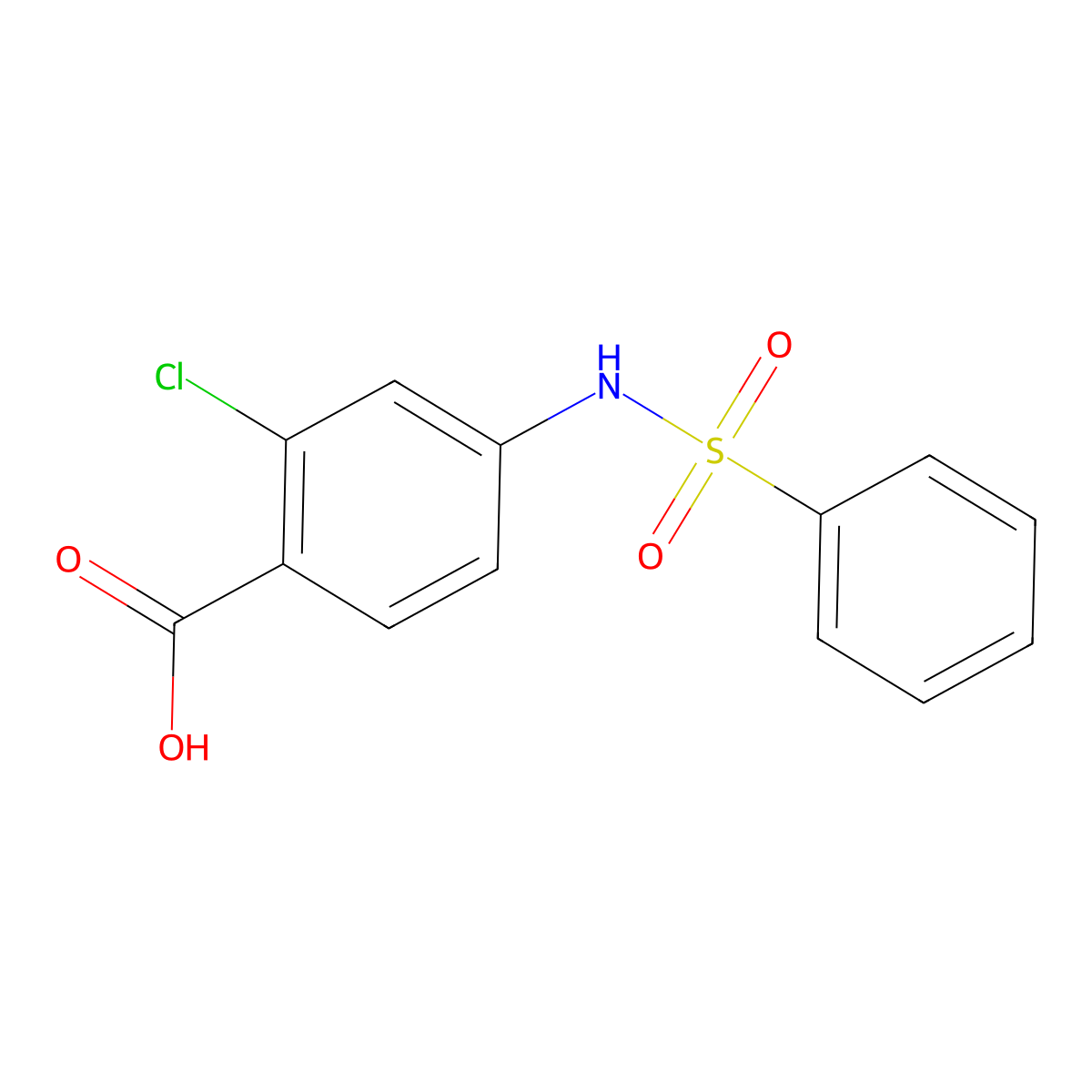 2-Chloro-4-[(phenylsulfonyl)amino]benzoic acid molecular structure, CAS 1269090-87-0