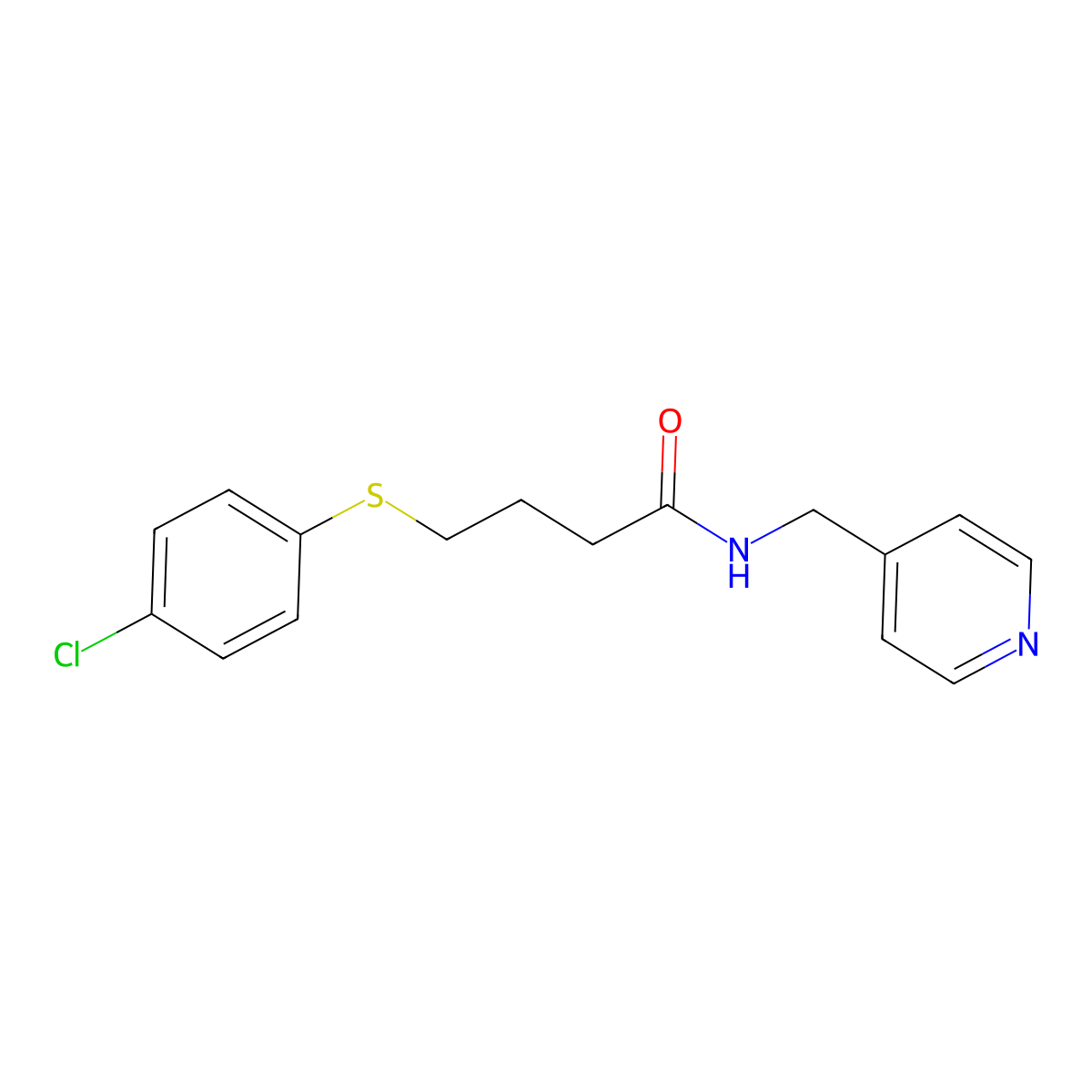4-[(4-chlorophenyl)sulfanyl]-N-(pyridin-4-ylmethyl)butanamide molecular structure, CAS 1269091-03-3