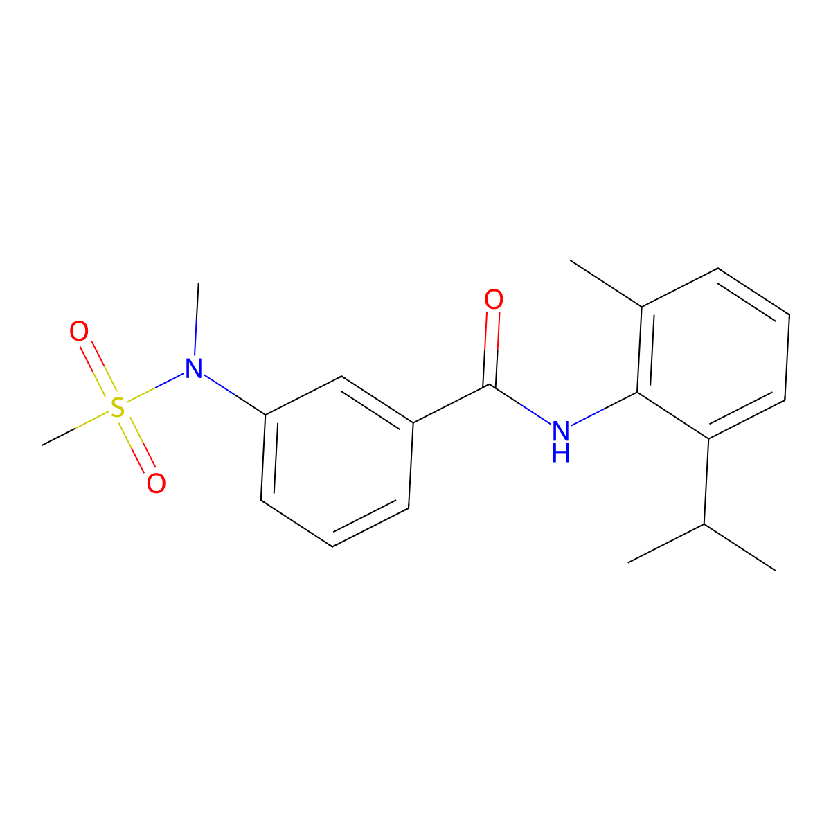 3-[methyl(methylsulfonyl)amino]-N-[2-methyl-6-(propan-2-yl)phenyl]benzamide molecular structure, CAS 1269092-53-6