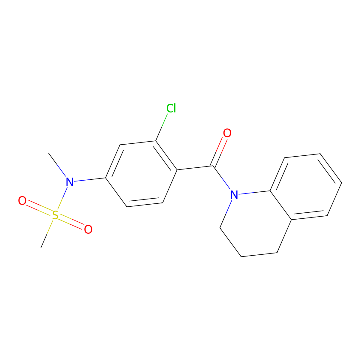 N-[3-chloro-4-(3,4-dihydroquinolin-1(2H)-ylcarbonyl)phenyl]-N-methylmethanesulfonamide molecular structure, CAS 1269092-79-6