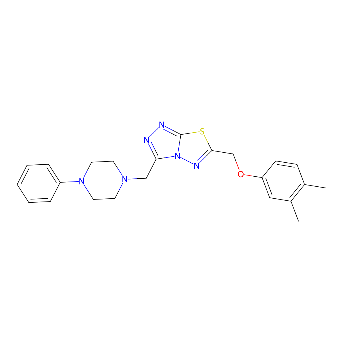 6-[(3,4-Dimethylphenoxy)methyl]-3-[(4-phenylpiperazin-1-yl)methyl][1,2,4]triazolo[3,4-b][1,3,4]thiadiazole molecular structure, CAS 1269094-61-2
