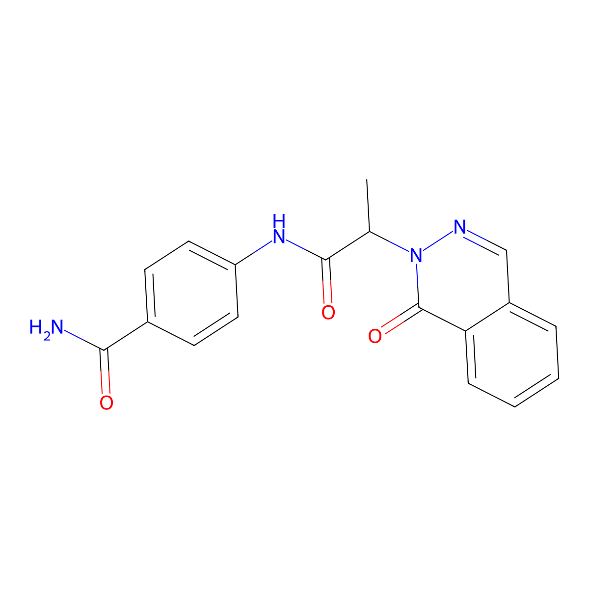 4-{[2-(1-oxo-2(1H)-phthalazinyl)propanoyl]amino}benzamide molecular structure, CAS 1269099-43-5