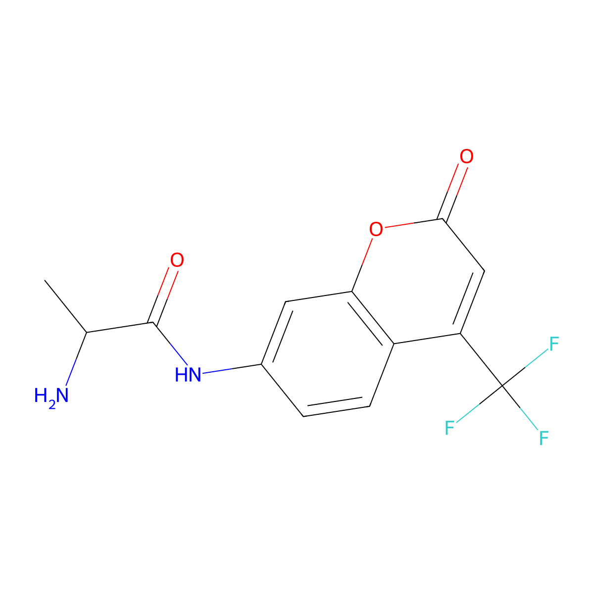 H-Ala-afc trifluoroacetate salt molecular structure, CAS 126910-31-4