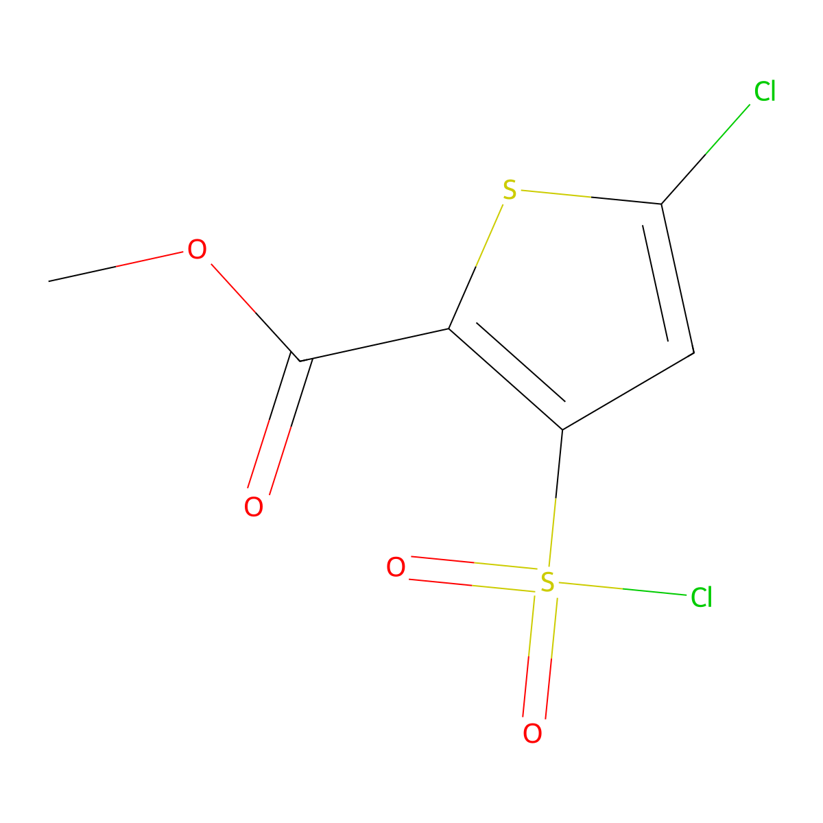 Methyl 5-chloro-3-(chlorosulfonyl)thiophene-2-carboxylate molecular structure, CAS 126910-68-7