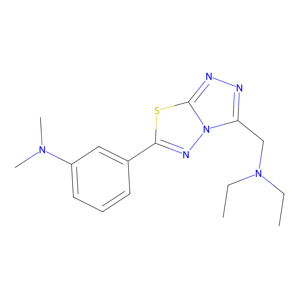 3-{3-[(diethylamino)methyl][1,2,4]triazolo[3,4-b][1,3,4]thiadiazol-6-yl}-N,N-dimethylaniline molecular structure, CAS 1269100-10-8