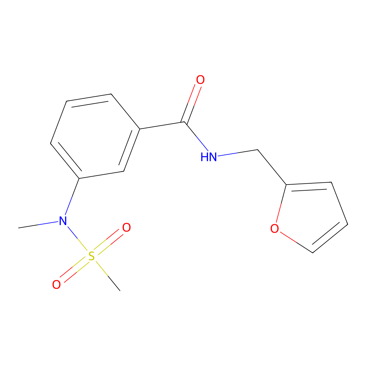 N-(furan-2-ylmethyl)-3-[methyl(methylsulfonyl)amino]benzamide molecular structure, CAS 1269104-28-0