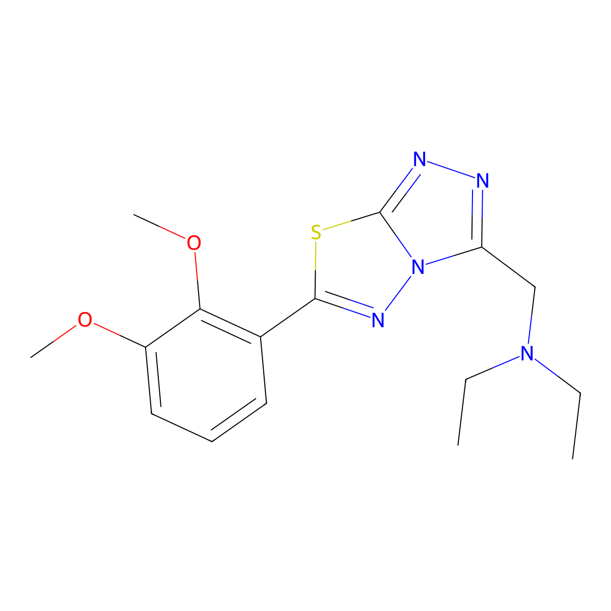 N-{[6-(2,3-dimethoxyphenyl)[1,2,4]triazolo[3,4-b][1,3,4]thiadiazol-3-yl]methyl}-N,N-diethylamine molecular structure, CAS 1269104-35-9