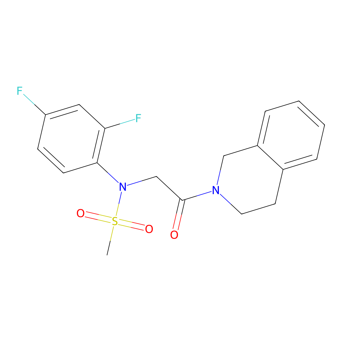 N-(2,4-difluorophenyl)-N-[2-(3,4-dihydroisoquinolin-2(1H)-yl)-2-oxoethyl]methanesulfonamide molecular structure, CAS 1269104-62-2