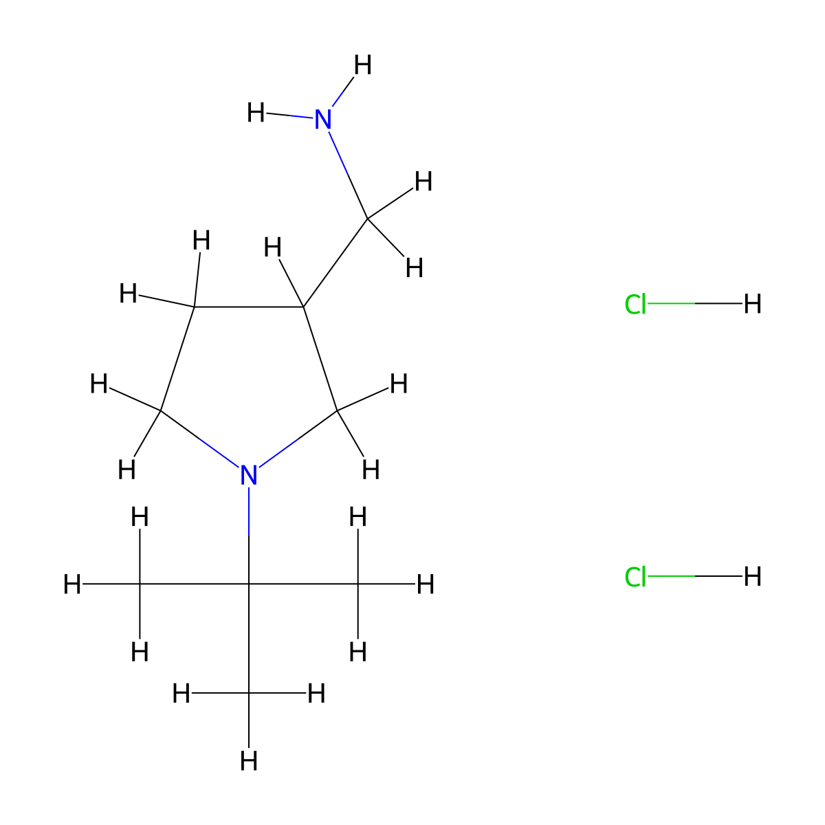 [(1-Tert-butyl-3-pyrrolidinyl)methyl]amine dihydrochloride molecular structure, CAS 1269105-25-0