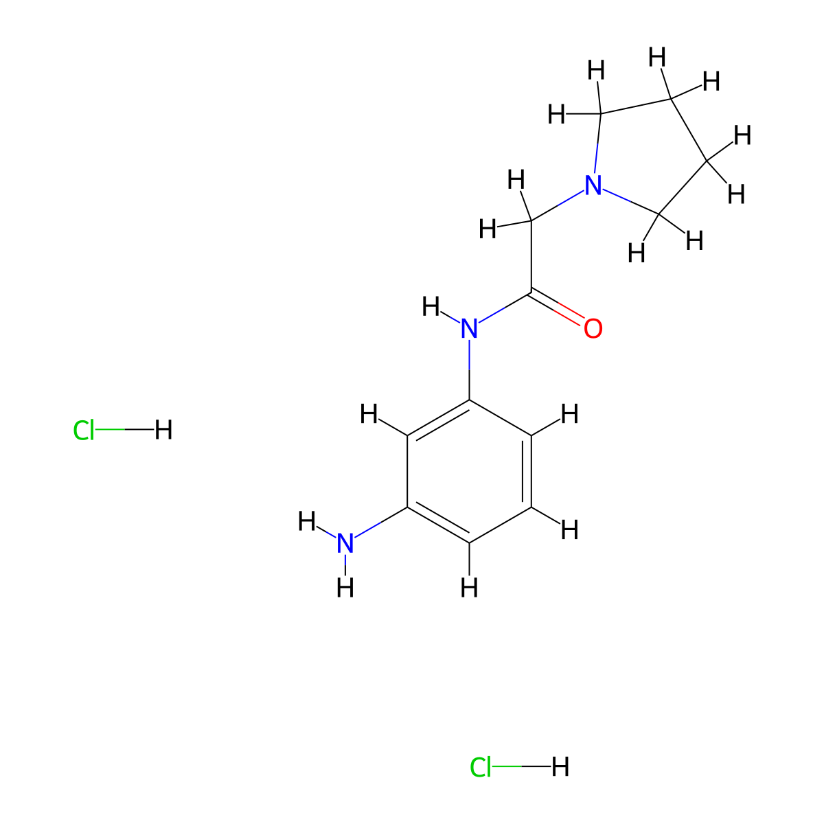 N-(3-Aminophenyl)-2-(1-pyrrolidinyl)acetamide dihydrochloride molecular structure, CAS 1269105-65-8