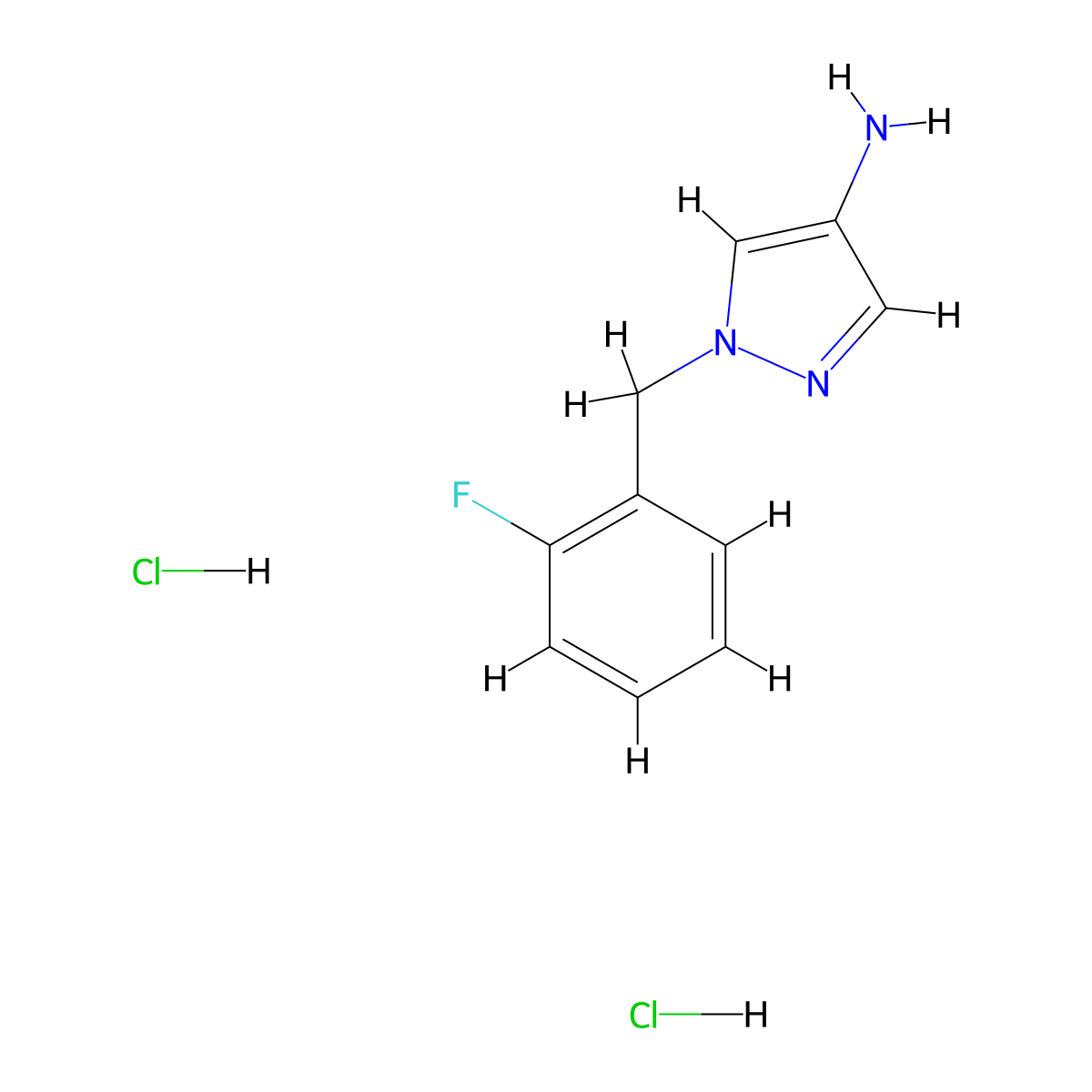1-(2-Fluorobenzyl)-1H-pyrazol-4-amine dihydrochloride molecular structure, CAS 1269105-85-2