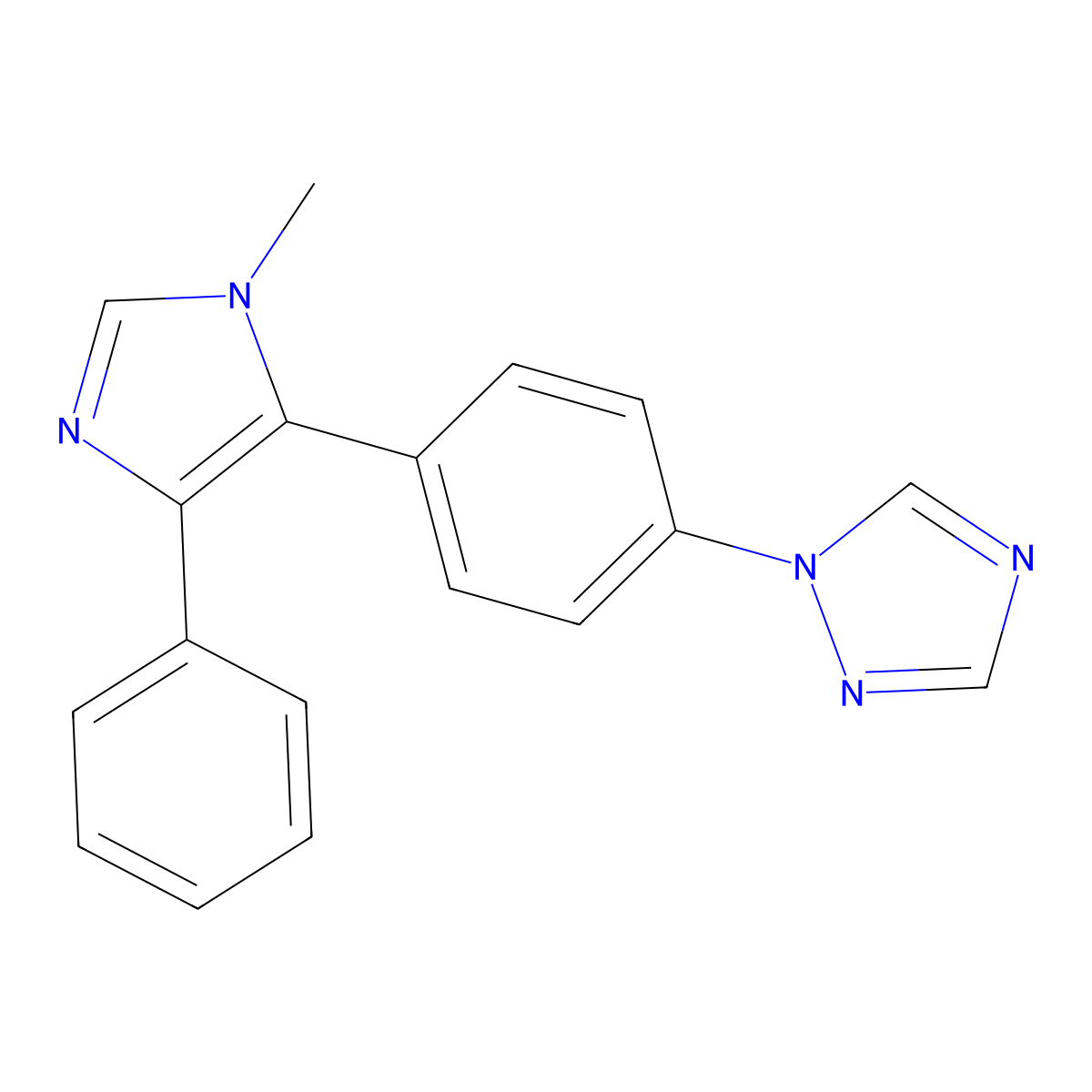 1-[4-(1-methyl-4-phenyl-1H-imidazol-5-yl)phenyl]-1H-1,2,4-triazole molecular structure, CAS 1269105-88-5