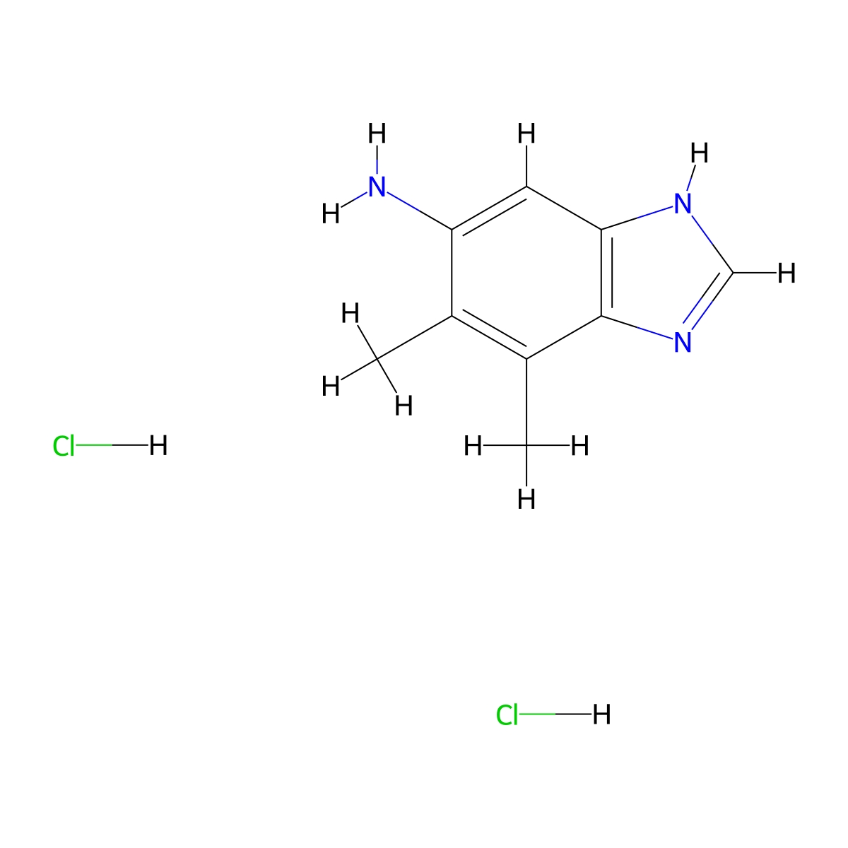 4,5-Dimethyl-1H-benzimidazol-6-amine dihydrochloride molecular structure, CAS 1269105-94-3