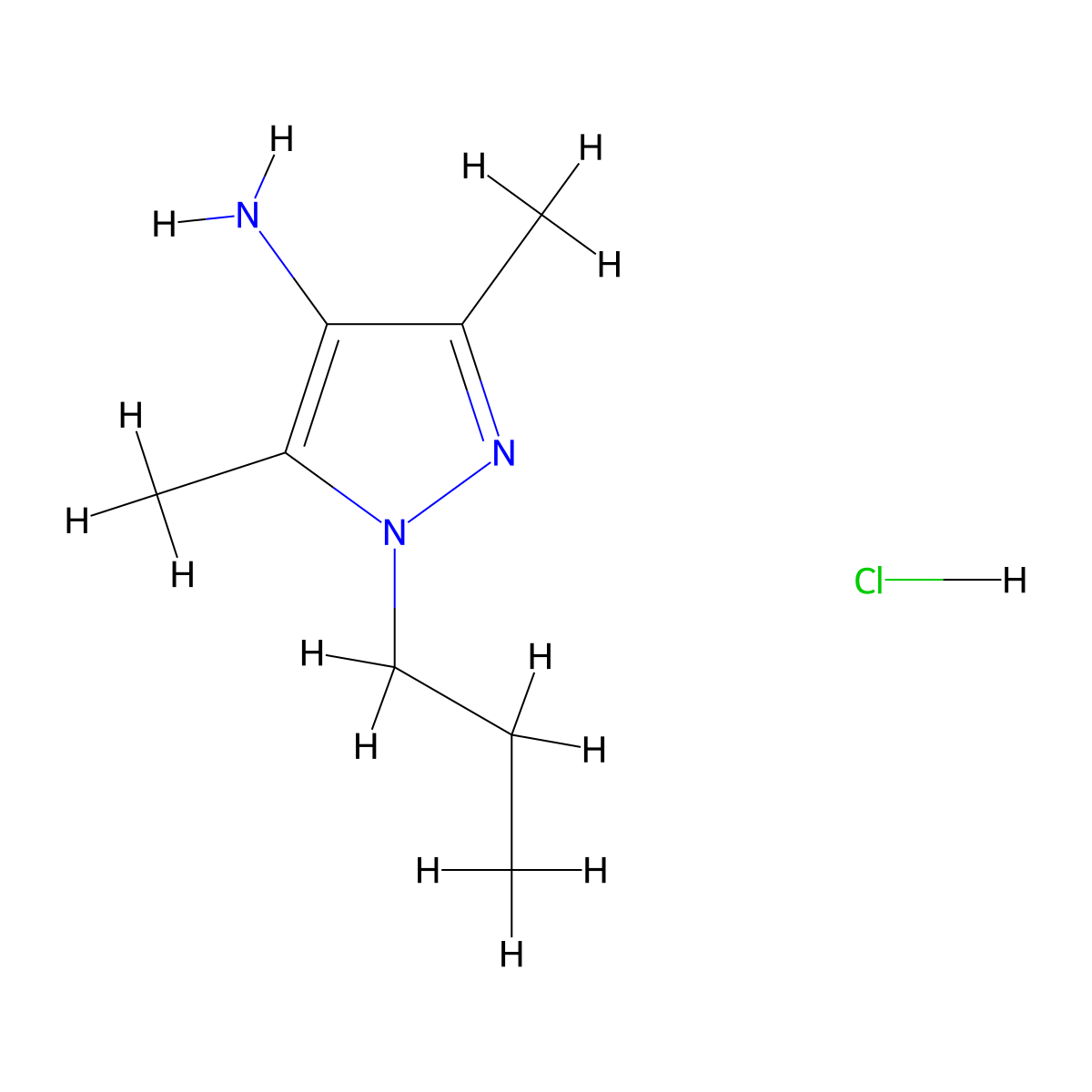 3,5-Dimethyl-1-propyl-1H-pyrazol-4-amine hydrochloride molecular structure, CAS 1269105-97-6