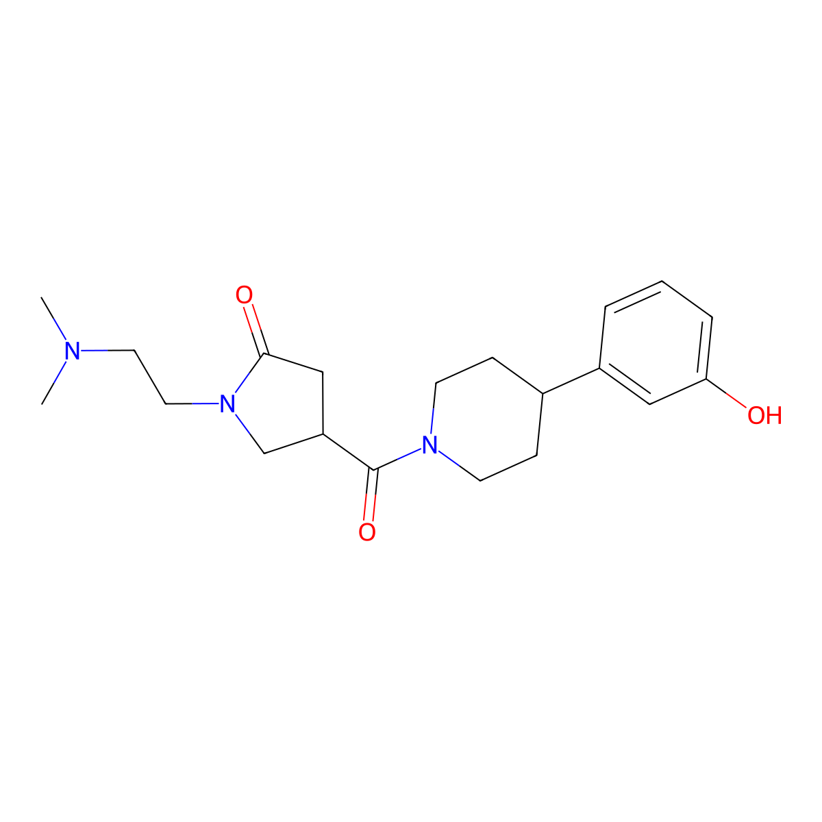 1-[2-(Dimethylamino)ethyl]-4-{[4-(3-hydroxyphenyl)piperidin-1-yl]carbonyl}pyrrolidin-2-one molecular structure, CAS 1269106-48-0