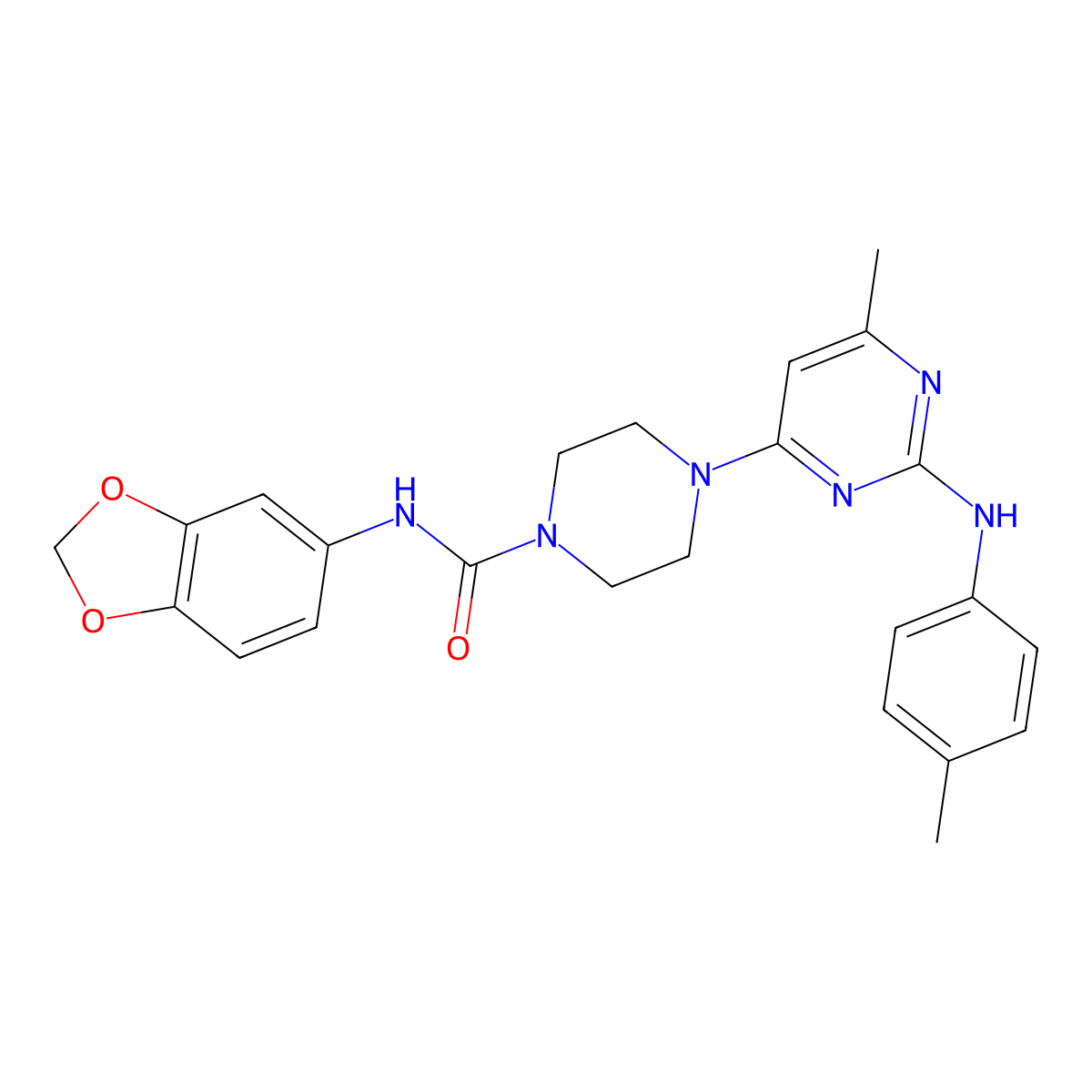N-(2H-1,3-Benzodioxol-5-YL)-4-{6-methyl-2-[(4-methylphenyl)amino]pyrimidin-4-YL}piperazine-1-carboxamide molecular structure, CAS 1269110-12-4