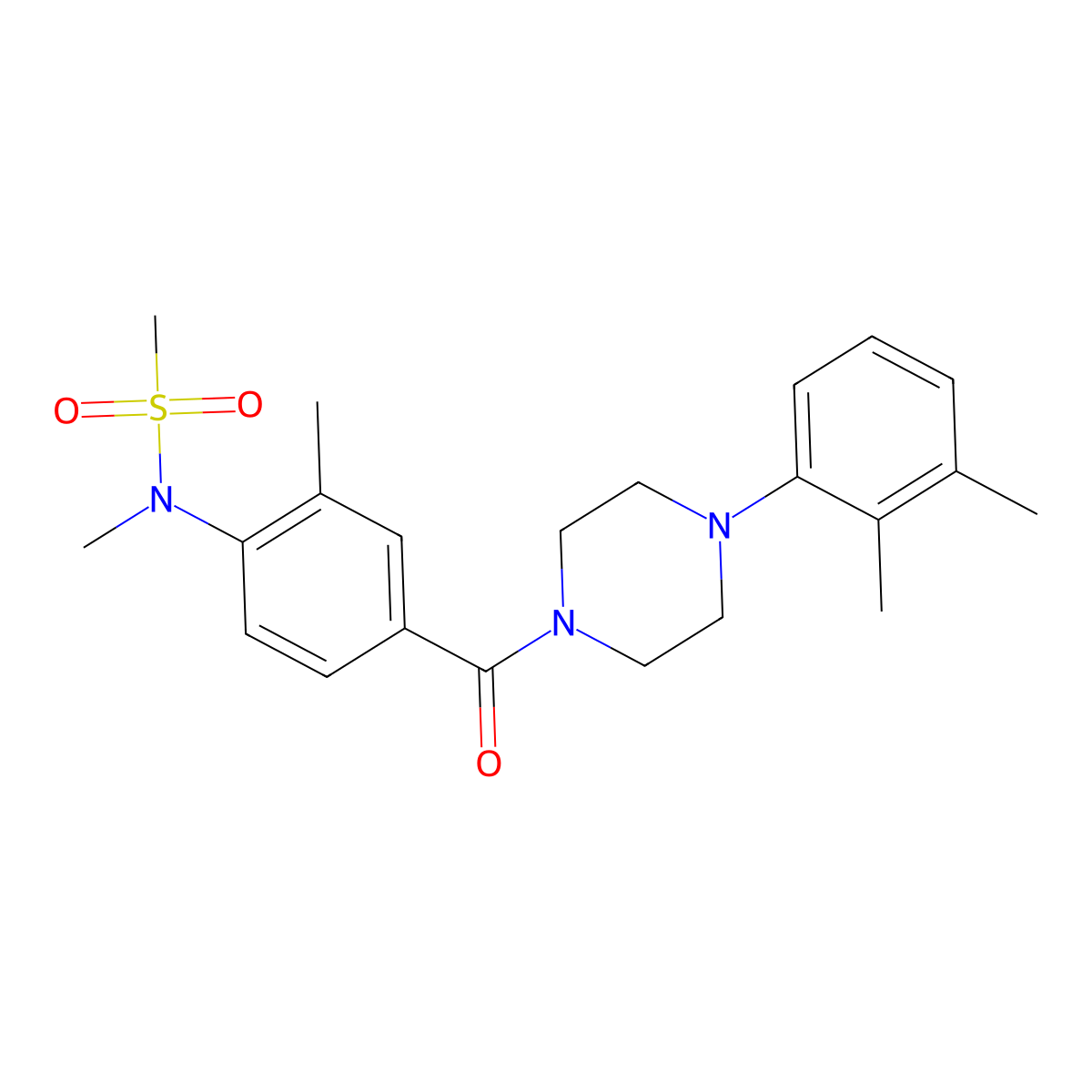 N-(4-{[4-(2,3-dimethylphenyl)piperazin-1-yl]carbonyl}-2-methylphenyl)-N-methylmethanesulfonamide molecular structure, CAS 1269111-04-7