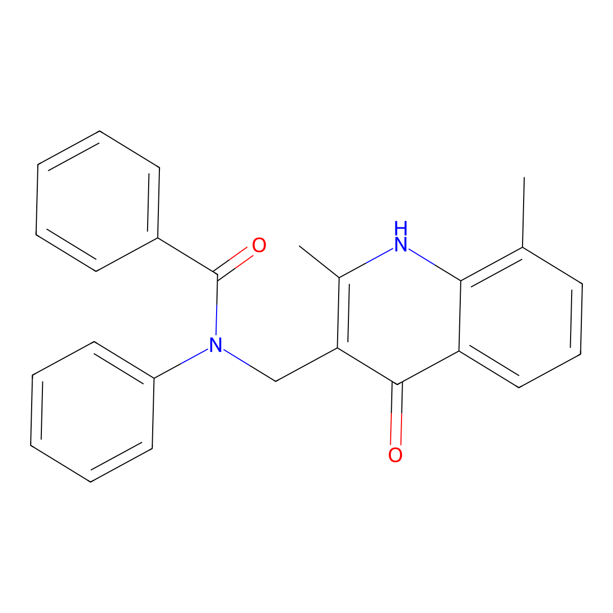 N-[(2,8-dimethyl-4-oxo-1H-quinolin-3-yl)methyl]-N-phenylbenzamide molecular structure, CAS 1269111-30-9