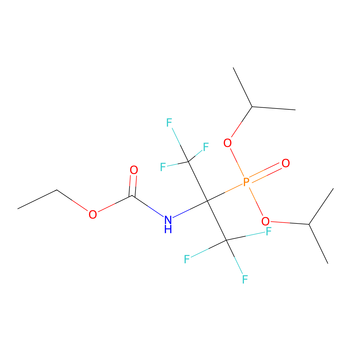 Diisopropyl [1-[(ethoxycarbonyl)amino]-2,2,2-trifluoro-1-(trifluoromethyl)ethyl]phosphonate molecular structure, CAS 126912-09-2