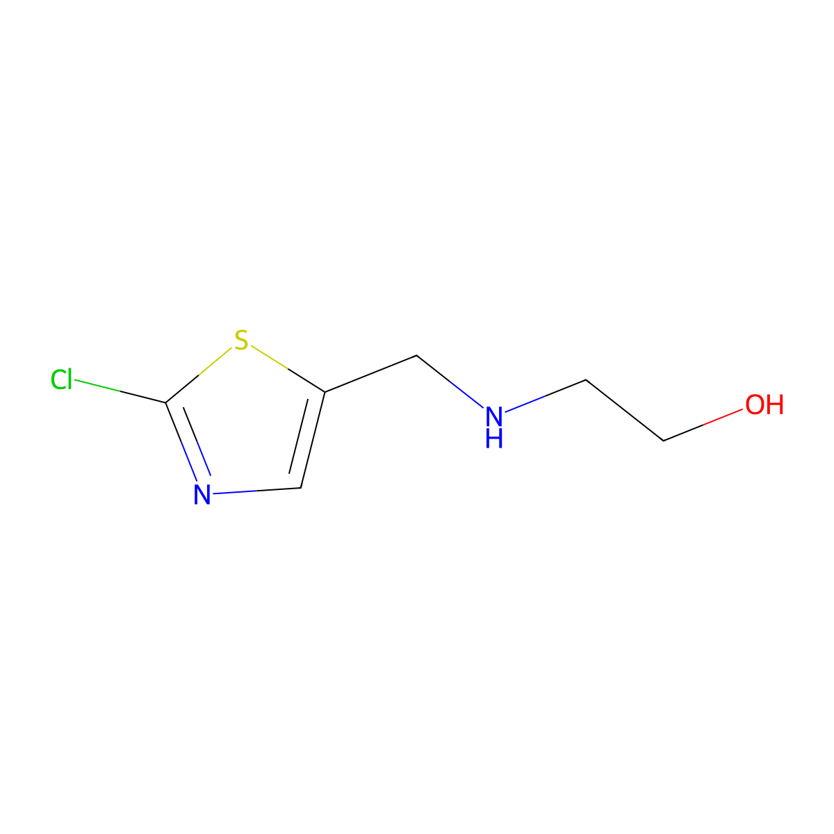 2-[(2-Chloro-thiazol-5-ylmethyl)-amino]-ethanol molecular structure, CAS 1269145-75-6