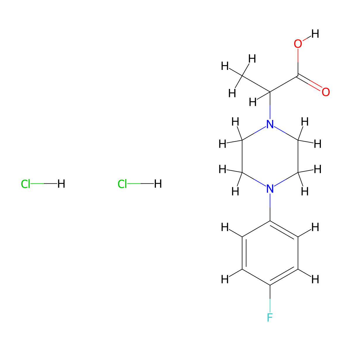2-[4-(4-Fluorophenyl)piperazin-1-yl]propanoic acid dihydrochloride molecular structure, CAS 1269151-07-6