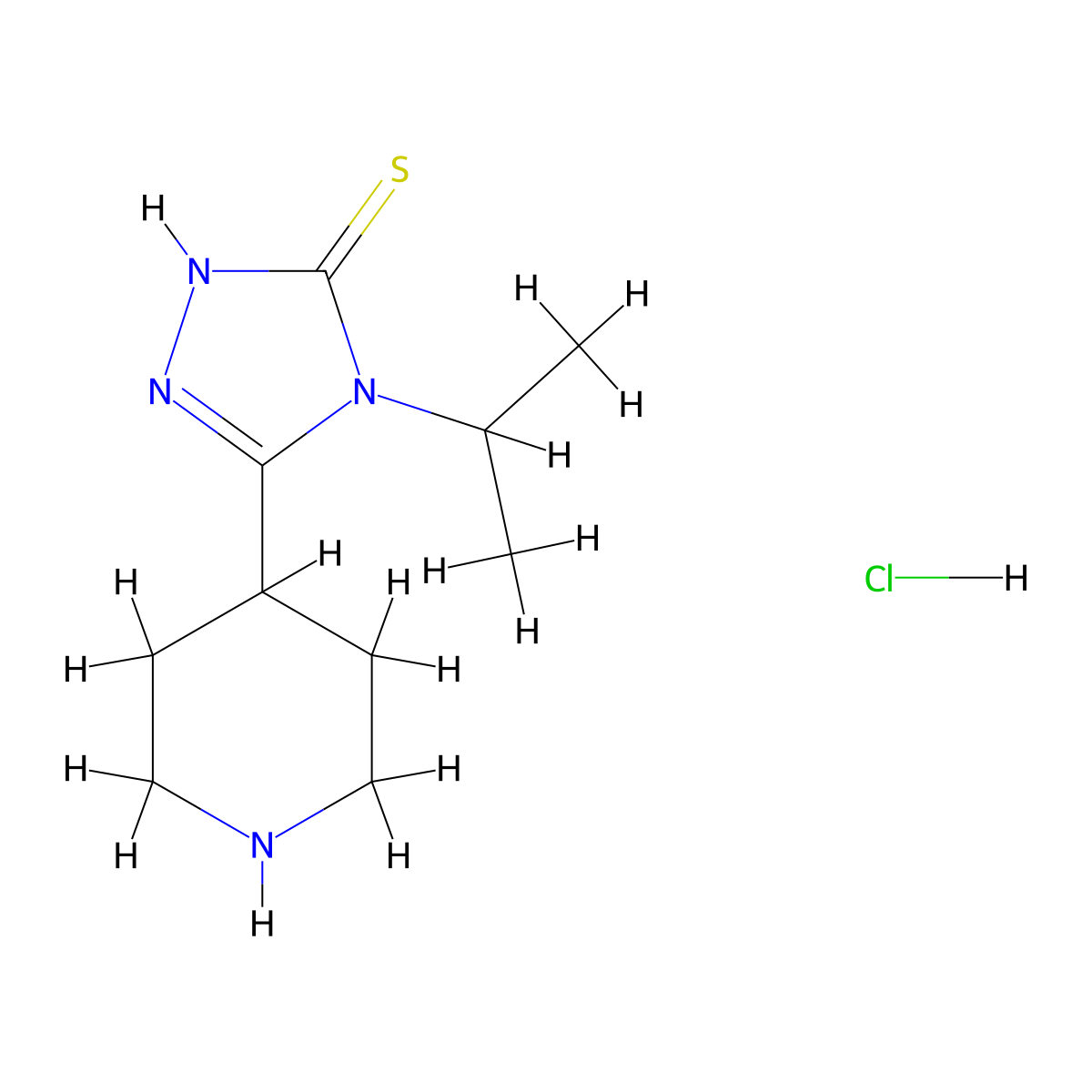 5-(piperidin-4-yl)-4-(propan-2-yl)-4H-1,2,4-triazole-3-thiol hydrochloride molecular structure, CAS 1269151-11-2
