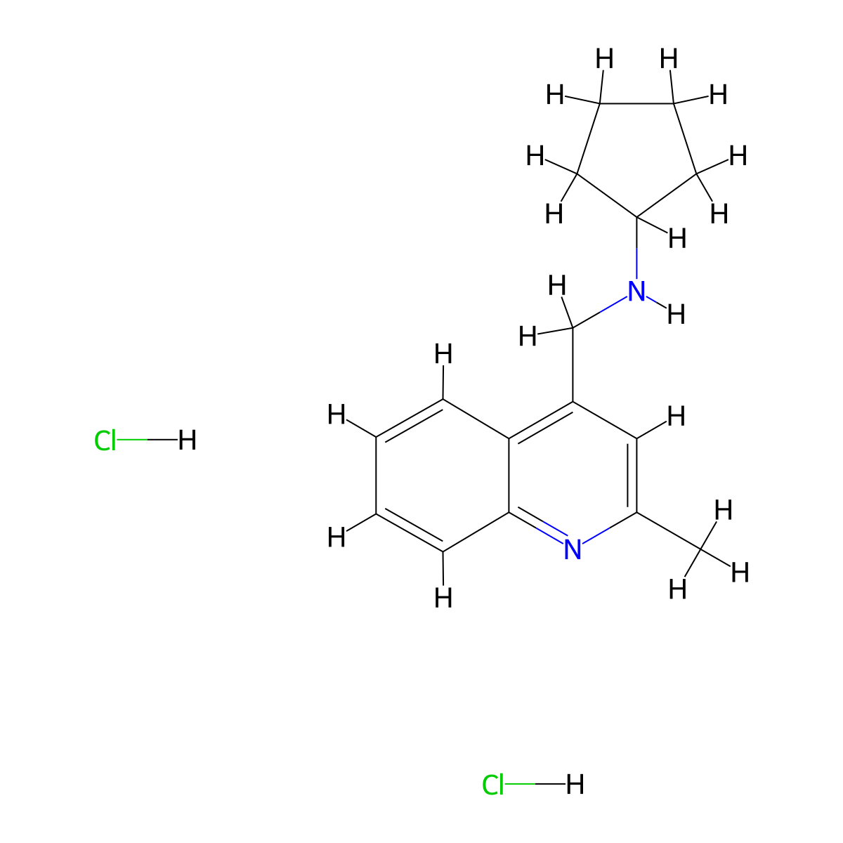 N-[(2-methylquinolin-4-yl)methyl]cyclopentanamine dihydrochloride molecular structure, CAS 1269151-13-4