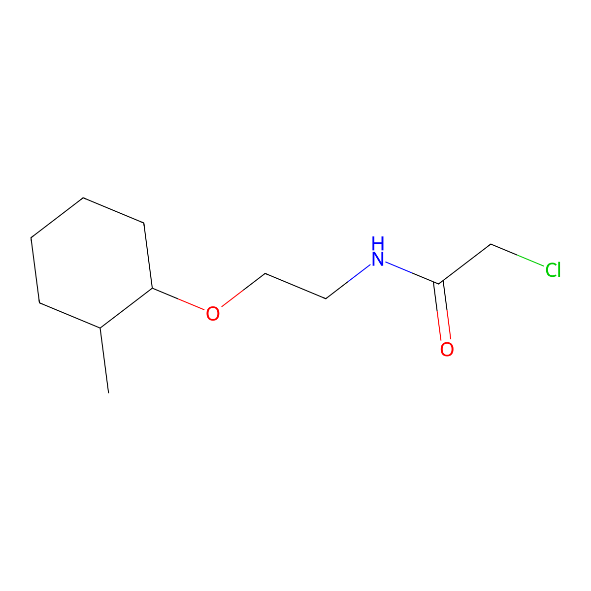 2-chloro-N-{2-[(2-methylcyclohexyl)oxy]ethyl}acetamide molecular structure, CAS 1269151-15-6
