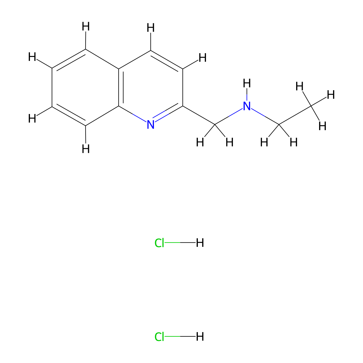 Ethyl(quinolin-2-ylmethyl)amine dihydrochloride molecular structure, CAS 1269151-18-9