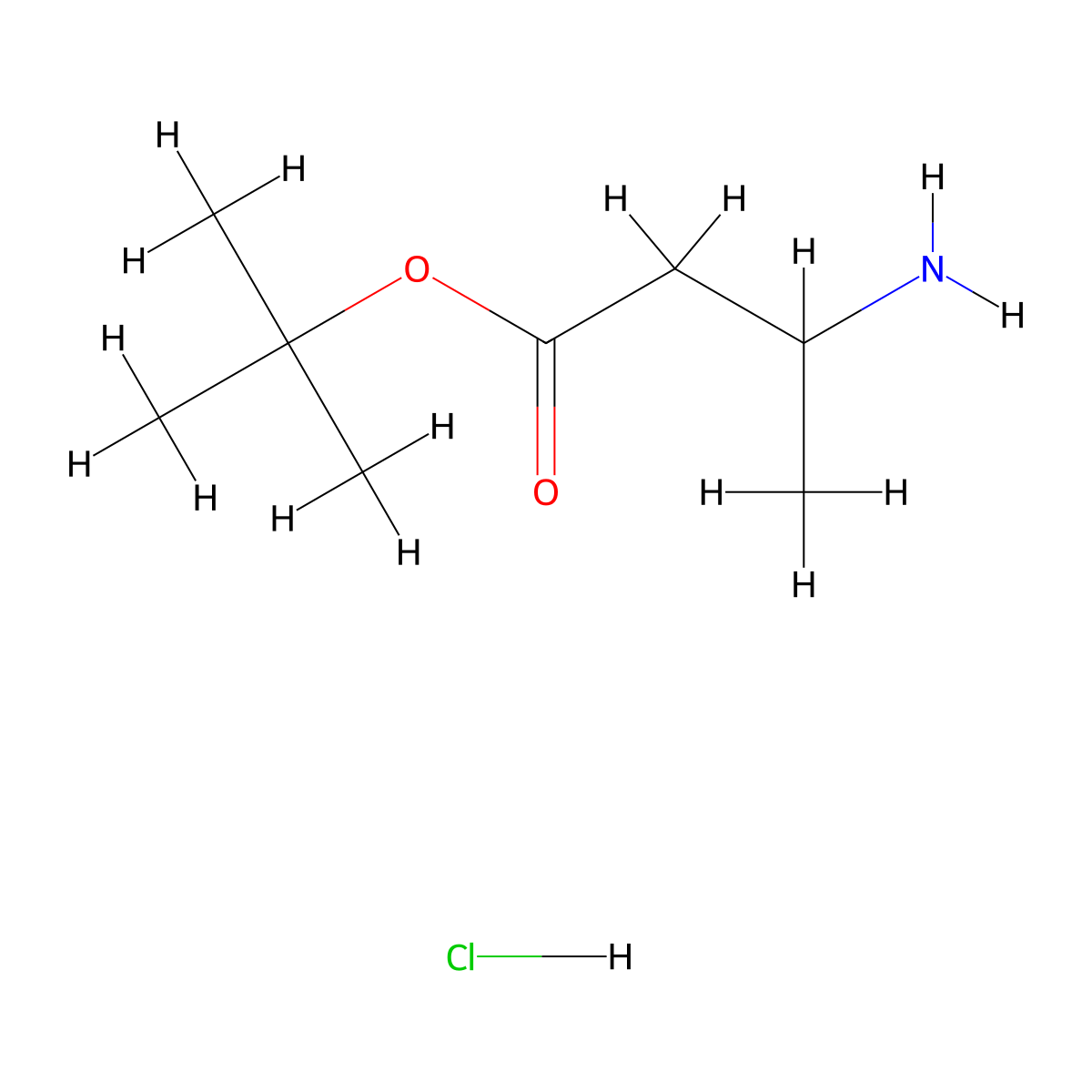 Tert-butyl 3-aminobutanoate hydrochloride molecular structure, CAS 1269151-21-4