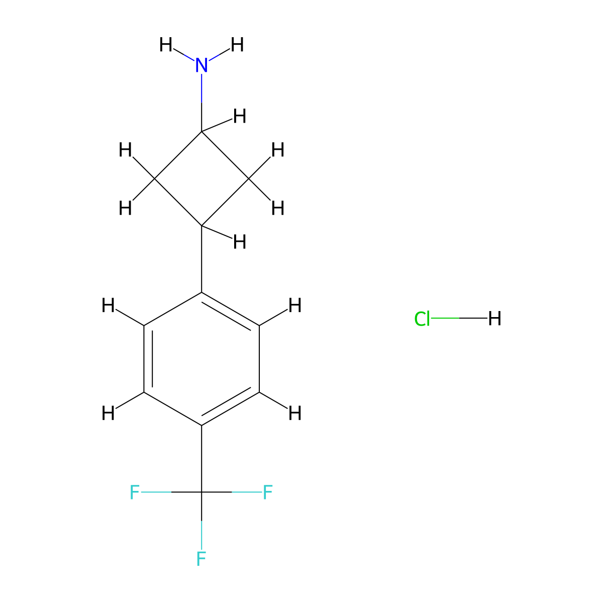 3-[4-(Trifluoromethyl)phenyl]cyclobutan-1-amine hydrochloride molecular structure, CAS 1269151-26-9