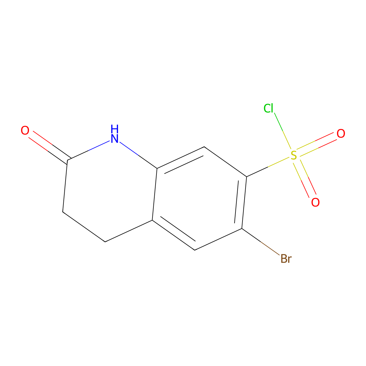 6-Bromo-2-oxo-1,2,3,4-tetrahydroquinoline-7-sulfonyl chloride molecular structure, CAS 1269151-27-0