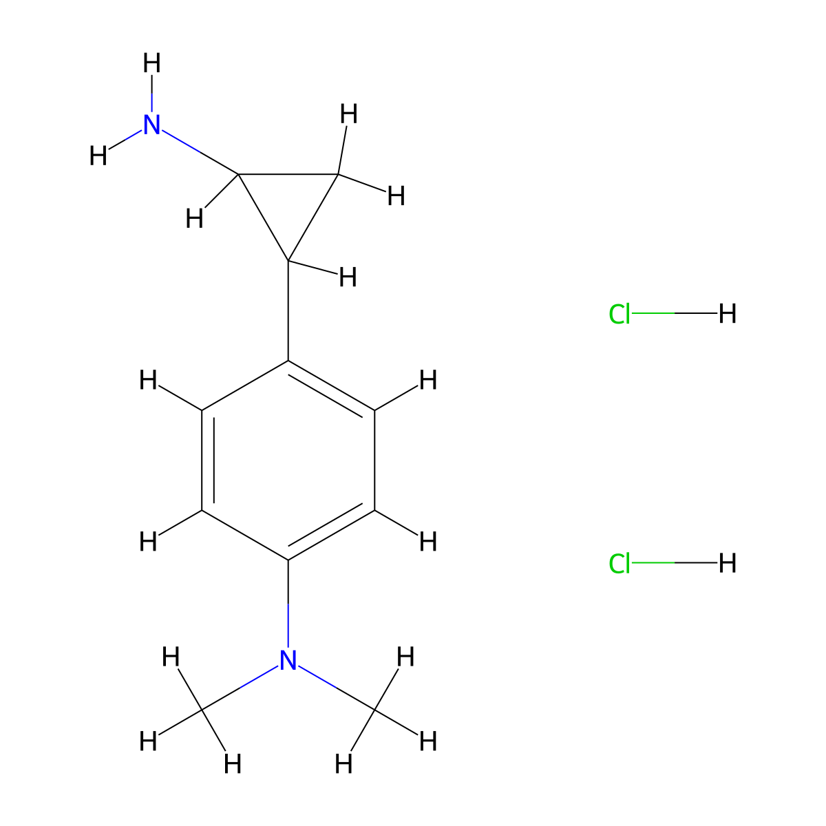 4-(2-aminocyclopropyl)-N,N-dimethylaniline dihydrochloride molecular structure, CAS 1269151-28-1