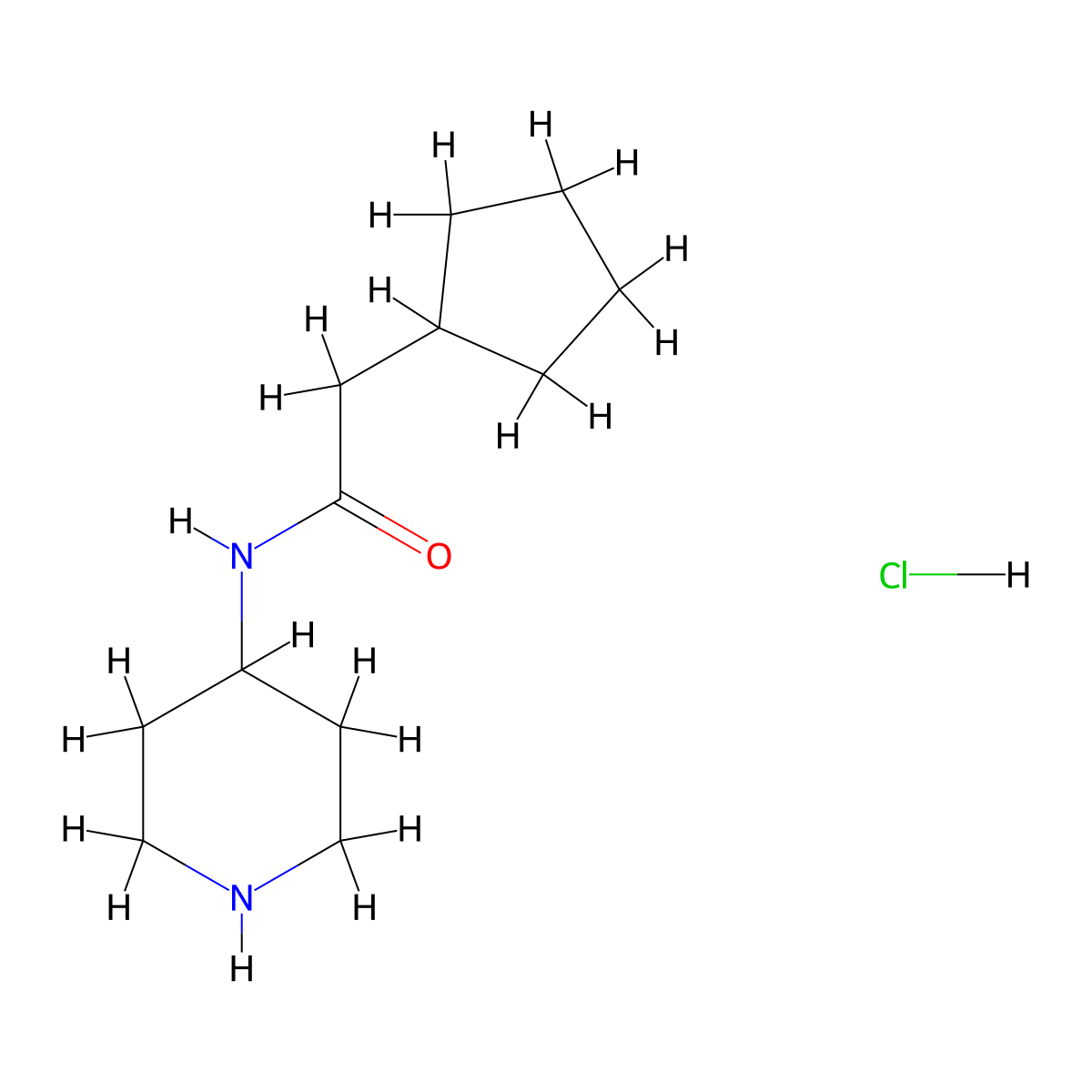 2-cyclopentyl-N-(piperidin-4-yl)acetamide hydrochloride molecular structure, CAS 1269151-31-6