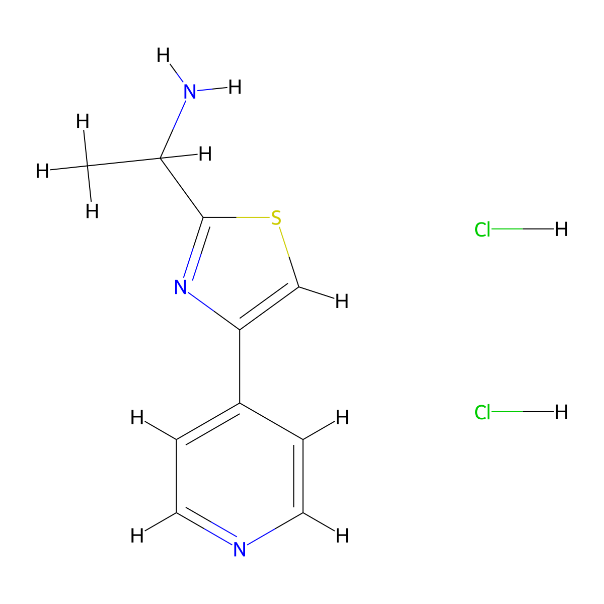 1-[4-(Pyridin-4-yl)-1,3-thiazol-2-yl]ethan-1-amine dihydrochloride molecular structure, CAS 1269151-33-8