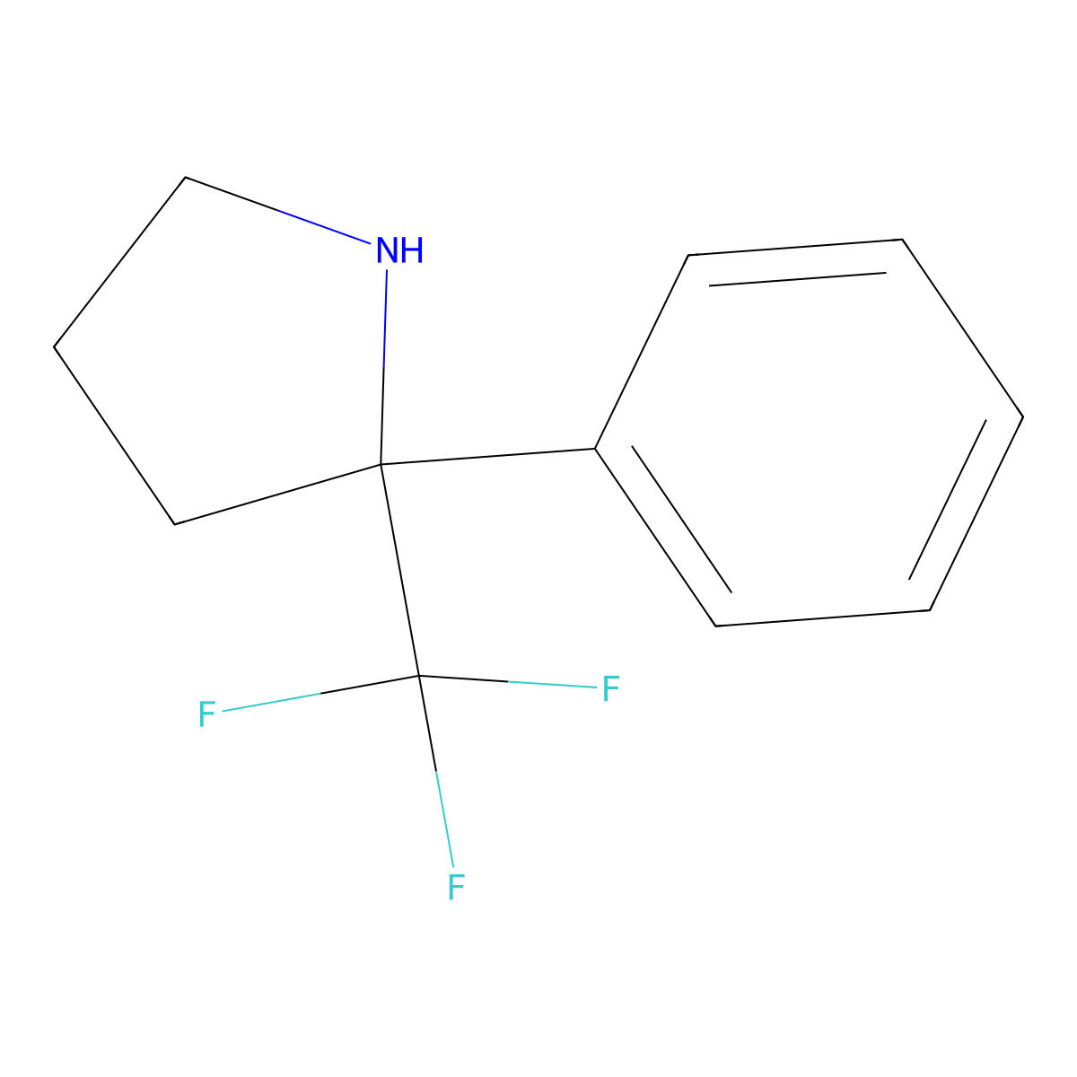 2-Phenyl-2-(trifluoromethyl)pyrrolidine molecular structure, CAS 1269151-41-8