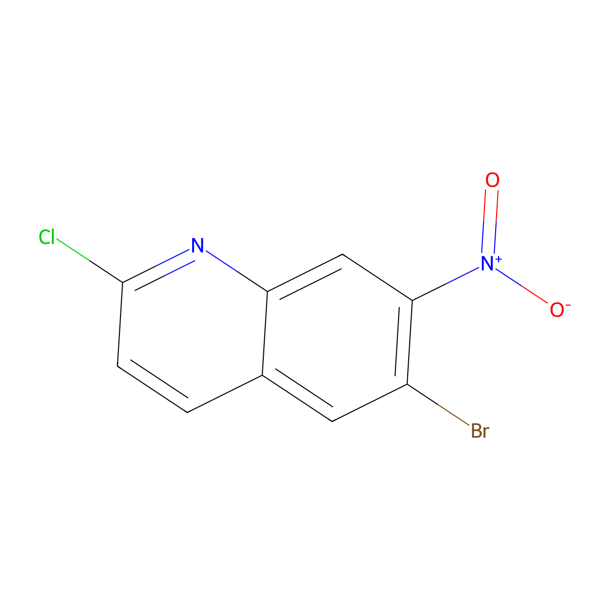 6-Bromo-2-chloro-7-nitroquinoline molecular structure, CAS 1269151-42-9