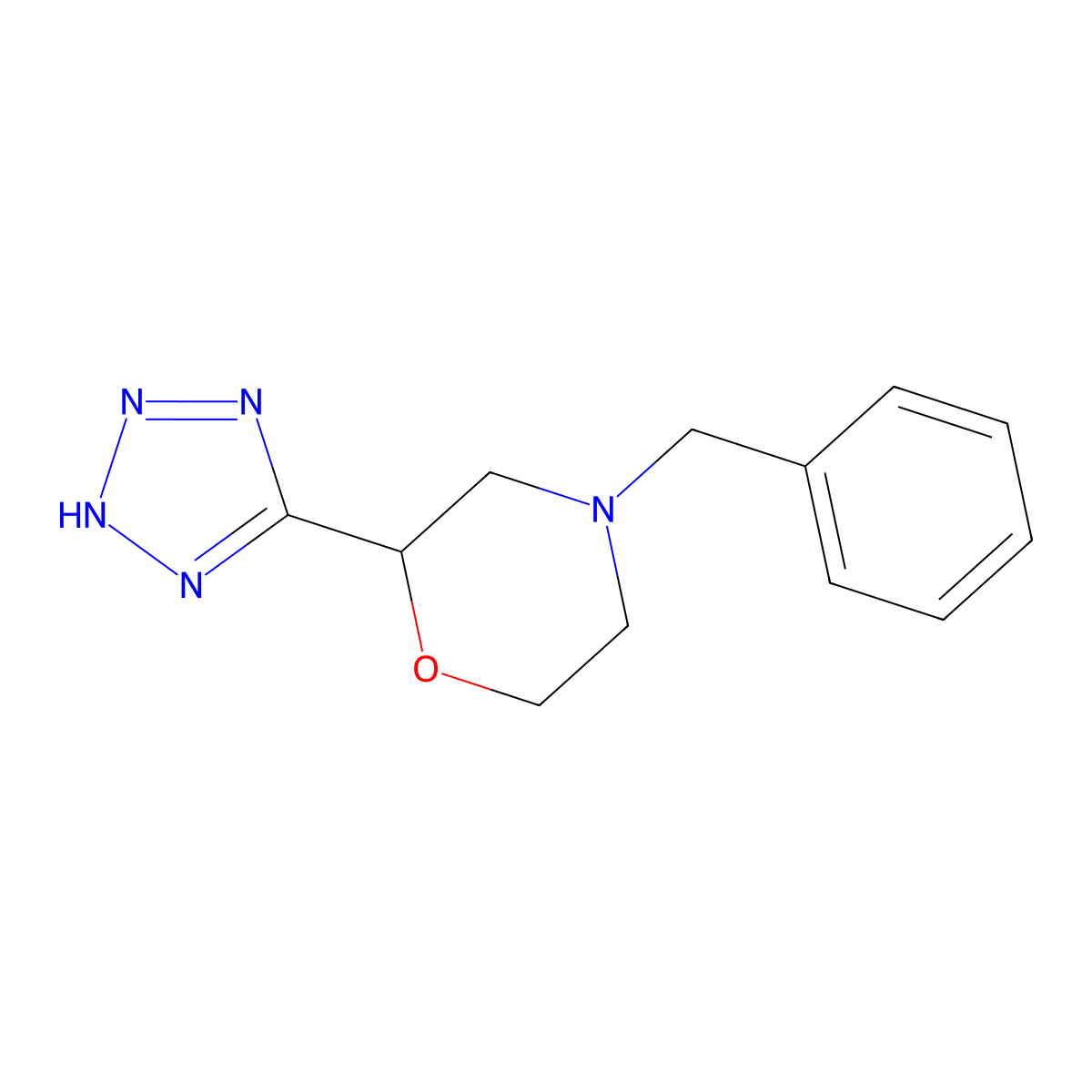 4-benzyl-2-(2H-1,2,3,4-tetrazol-5-yl)morpholine molecular structure, CAS 1269151-45-2