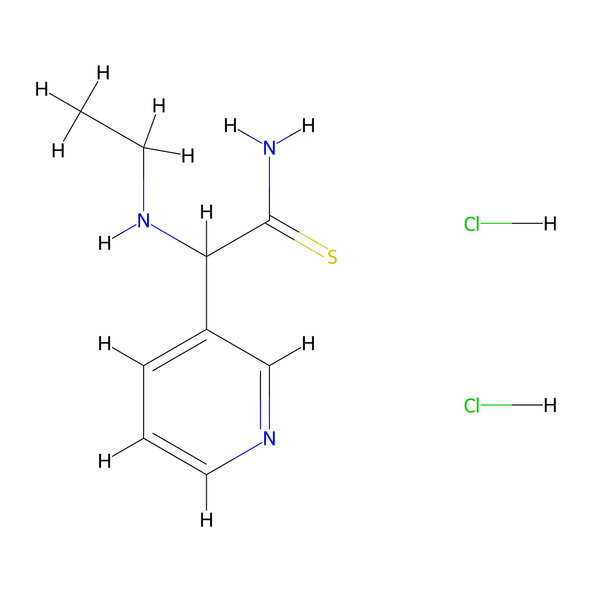 2-(Ethylamino)-2-(pyridin-3-yl)ethanethioamide dihydrochloride molecular structure, CAS 1269151-46-3